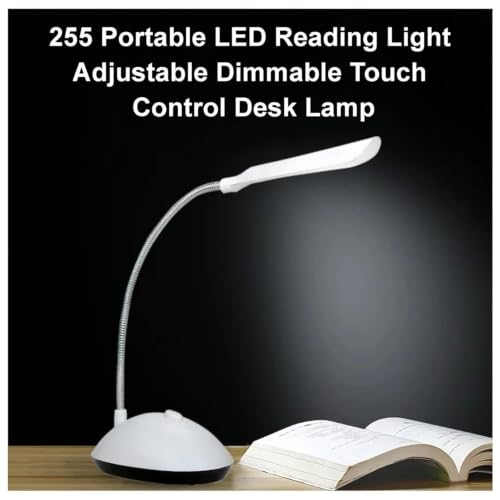 Image of Desk LED Lamp, Modern Swing Arm Desk Light, Eye Caring Table Lamp, for Bedside Reading, Study, Home & Office, 3 AAA Battery Powered(Not Included), White LED Color, Random Body Color, Pack of 2