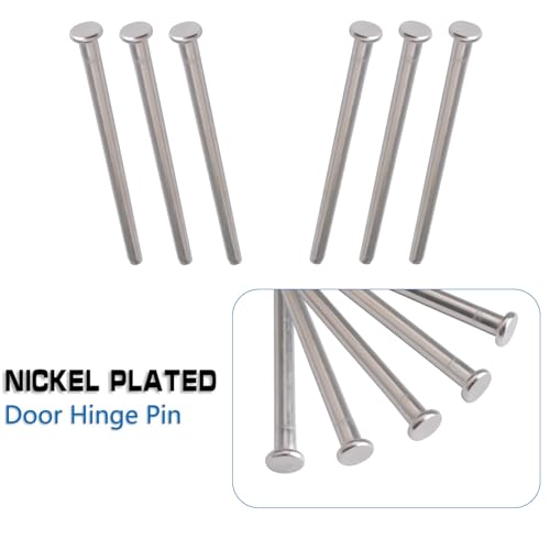 INCREWAY Scharnierstifte für Wohntüren, 10,2 cm, langlebig, moderner Stil, Scharnierstifte für Innentür-Sicherheitsersatz, silberfarben, 6 Stück
