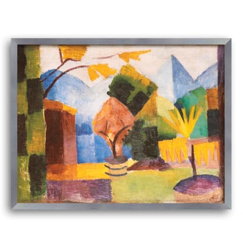Jardin sur le lac Thuner art de Macke 50x70cm avec cadre alu Skane