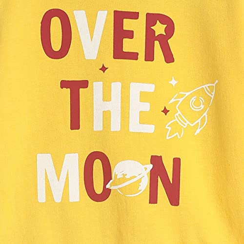 Image of miniklub Boys Yellow & Red Typography Printed Cotton Sweatshirt
