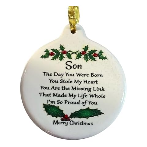 Son with Love Porcelain Ornament Gift Boxed Rhinestone Special Bond Cover