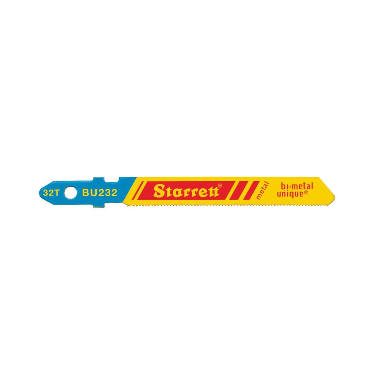Starrett Metal Cutting Jigsaw Blades - 5 Pack BU232 Unified Shank 32 Teeth Per Inch Bi-Metal Unique Saw Blade Set for Thin Curved Cuts - Compatible With Bosch Dewalt Hitachi Festool Milwaukee