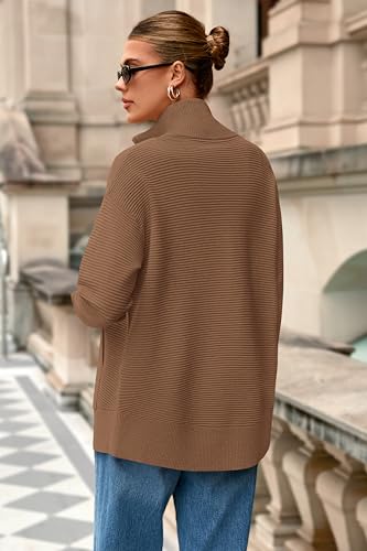 Image of PRETTYGARDEN Womens Long Sleeve Zip Up Ribbed Cardigan Sweaters