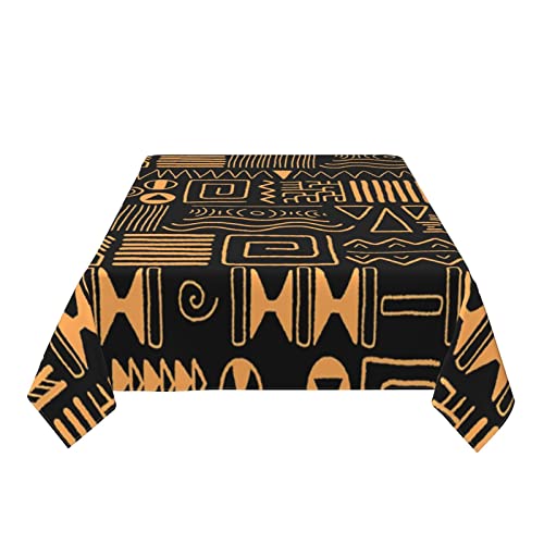 Indoor Outdoor Rectangle Print Tablecloth,African Ethnic Pattern Tribal Art Background Africa Style,Dust-Proof Wrinkle Resistant Washable Table For Christmas Camping Banquet Dining Tablecloths 60"X90" #TOP7