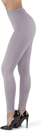 SATINA High Waisted Leggings for Women - 1-inch Waistband Yoga Pants in Capri Length - One Size and One Size Plus