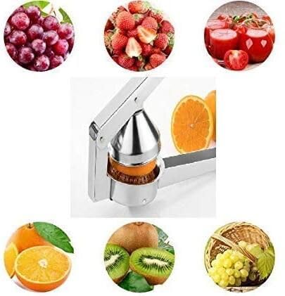 Image of Aluminium Manual Fruit Juicer Hand Press Citrus Juicer for Orange Lemon Lime | Metal Juice Extractor with Strong Handle | Heavy Duty Hand Squeezer Press Tool | Manual Kitchen Juicer for Home Use