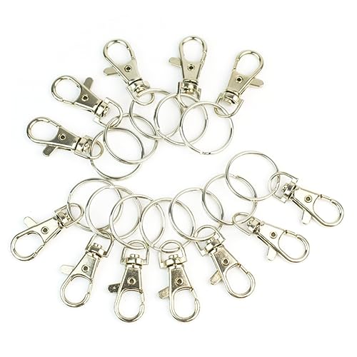 LALAFINA 360° Swivel Snap Hooks Set 12pcs 38mm Iron Metal Snap Hook for Keychain Bag Fishing DIY