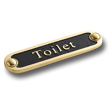 The Metal Foundry Toilet Metal Door Sign. Traditional Style Home Decor Accessories Door Or Wall Brass Plaque. Handmade In England Cover