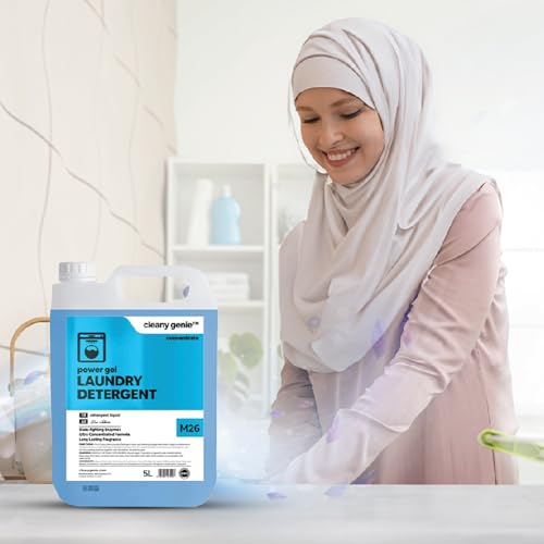Cleany Genie Long Lasting Fragrance Laundry Detergent Concentrate Power Gel, 5 Liter, M26 (fresh scent blue)