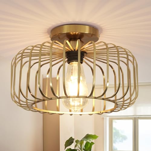 FRIDEKO HOME Gold Ceiling Light Fixture Industrial Light Fitting Ceilings