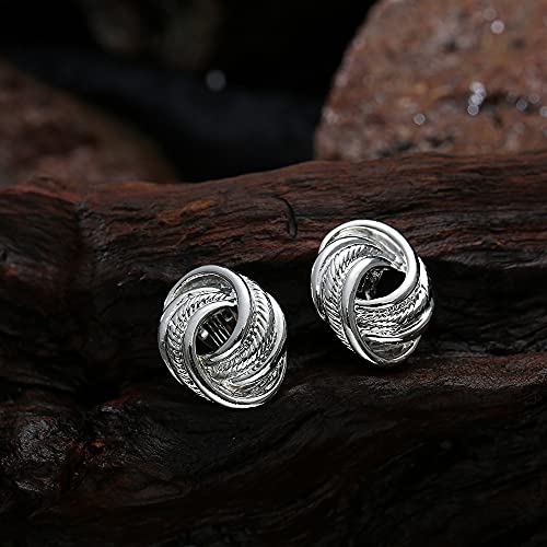 Gold Silver Love Knot Clip On Earrings for Women, Fashion Clip On Earring No Pierced Earring4