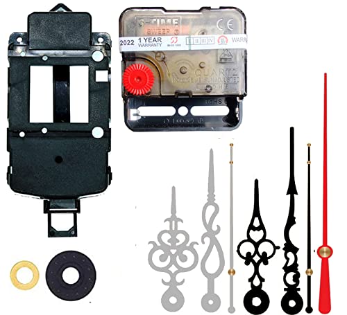Image of Silent Pendulum Type Quartz Clock Moviment Mechanism 12 MM Sweep Silent Motor DIY Kit (Needles : Antique Silver,Black,Red)