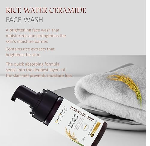 Image of Drontika Wild & Pure Rice Ceramide Foaming Face Wash - 100% Natural Brightening Cleanser for Smooth, Hydrated & Even-Toned Skin - Gentle, Sulfate-Free - 300ml