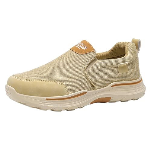 Mocasines de lona vintage acolchados con sarga texturizada para caminar sin fatiga