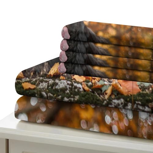 Parure de lit microfibre résistante motif chien noir de haute qualité