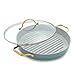 Produktbild GreenPan Padova Reserve Harteloxierte Gesunde Keramische Antihaft 28 cm Grillpfanne mit Seitlichen Griffen, PFAS-frei, Induktion, Goldgriff, Spülmaschinenfest, Backofenfest, Rauchblau