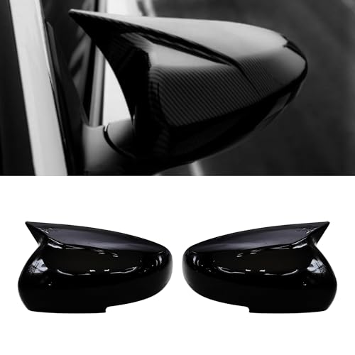 Image of KMH Batman Style Car Mirror Caps Covers Compatible with Maruti Suzuki Car Accessories (Gloss Black) Set of 2 Pcs