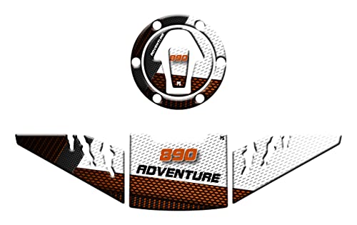 Protection pare-feu résiné KTM 890 Adventure kit autocollant blanc v1