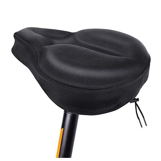 Bestcool Gel Sillin Bicicleta, Sillín Bicicleta Montaña Antideslizante Funda Sillin Bicicleta Estatica Espuma de Memoria Sillin Bici Cubre Sillin Bicicleta Gel para Hombres Mujeres