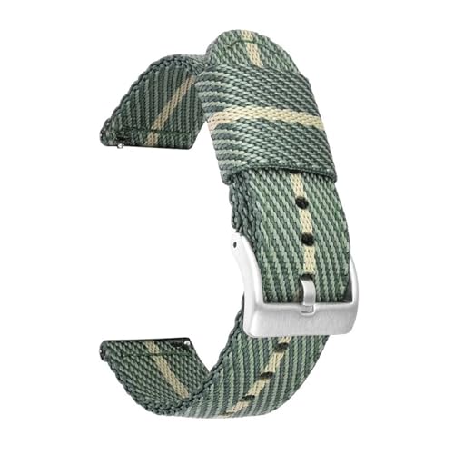 CongYi 18mm 20mm 22mm 24mm スポーツ織りナイロン時計バンド レディース メンズ 腕時計ストラップ クイックリリース ファブリック時計バンド ブレスレット(Cyan Beige silver BC,24mm)
