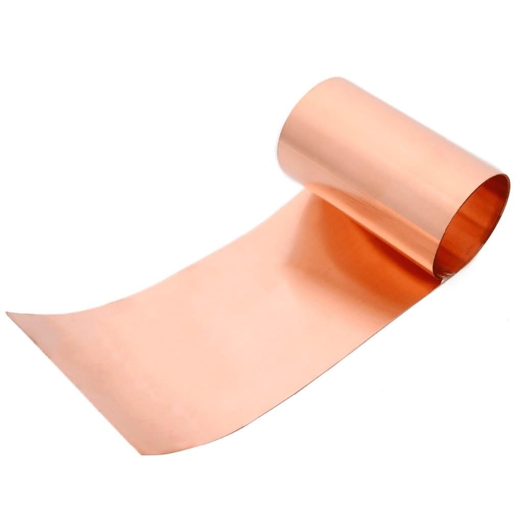 BBAUER Rollo Dere Cu Hoja de Metal Foil Plate 100Mmx1000Mm, para Proyectos de Bricolaje Aficiones Artesanía Construcción/1Pc/Thk 0.5Mm