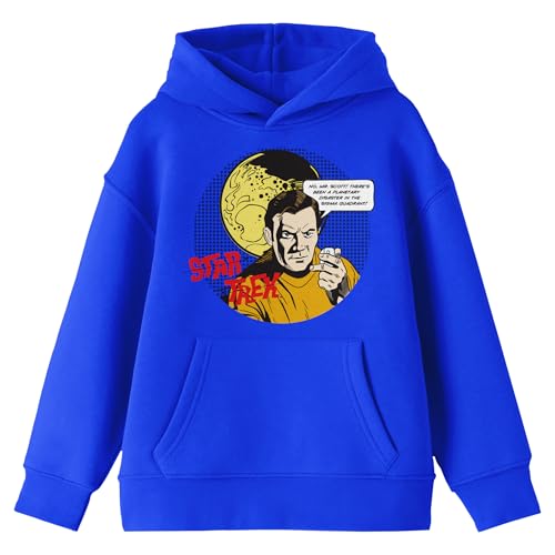 Star Trek The Original Series Boys Royal Blue Long Sleeve Hooded Sweatshirt