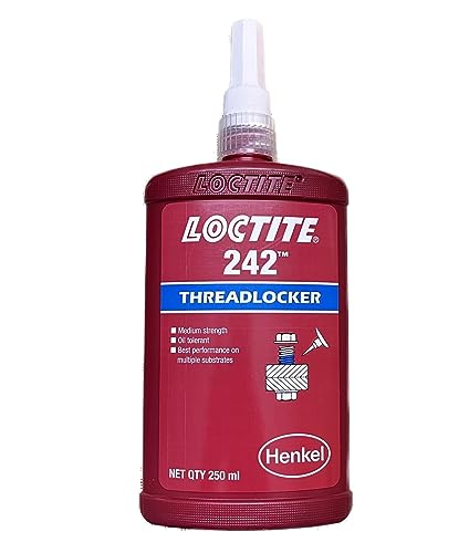 Loctite 24241 Blue 242 Medium Strength Threadlocker, 250 mL Bottle