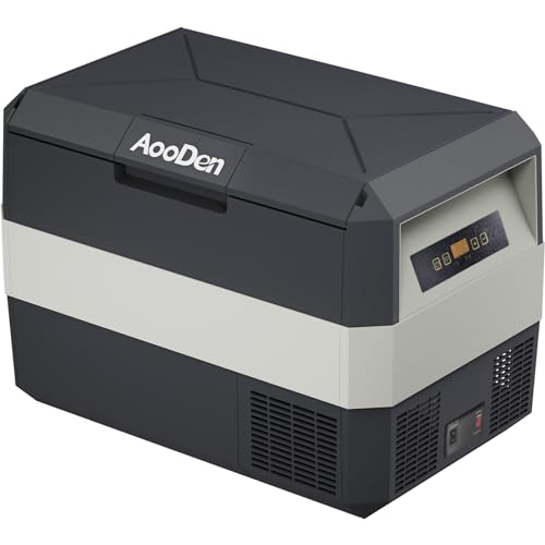 AooDen 12 volt Car Refrigerator, Portable Car Fridge Freezer, 32 Quart(30L) Deep Freezing -7?~53? Car Cooler 12/24V DC and 110V AC for Outdoor, Vehicles, Camping
