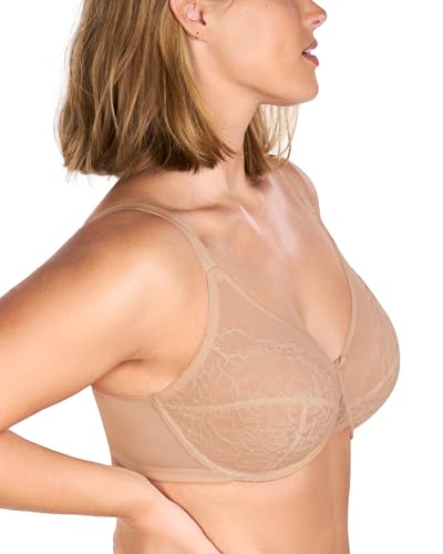 Image of HSIA Minimizer Bras for Women Enchante Full Coverage Underwire Bras Plus Size Lifting Floral Lace Bra for Heavy Breast