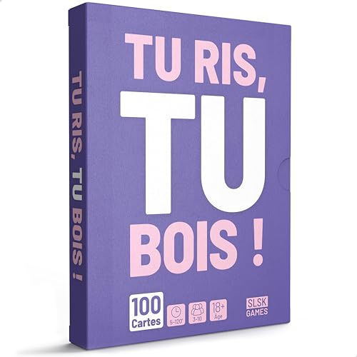 SLSK Games Tu RIS, tu Bois ! - Le jeu à boire le Plus drôle - Jeu à boire Avec 100 Cartes - Jeu de boisson - Jeu de Cartes - Jeu de fête Pour adultes - dès 18 ans SLSK Games Tu RIS, tu Bois ! - Le jeu à boire le Plus drôle - Jeu à boire Avec 100 Cartes - Jeu de boisson - Jeu de Cartes - Jeu de fête Pour adultes - dès 18 ans