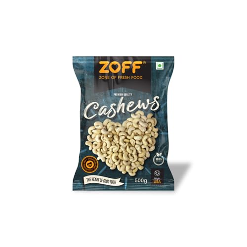 Image of Zoff Cashews - Whole Raw Kaju, Buttery & Crunchy Cashew 500gm, Protein & Energy-Rich Snack - Cashew Nuts 500gm | Cashews 500g