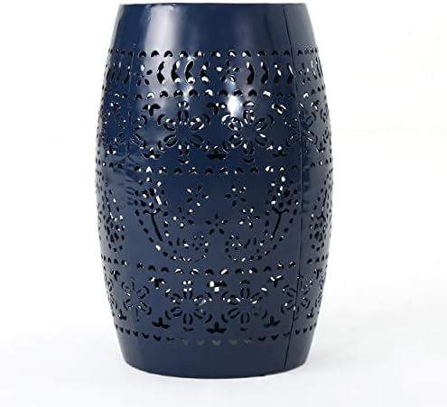 Christopher Knight Home Ruby Outdoor 12" Iron Side Table, Dark Blue