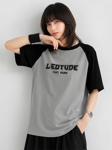 Image of LEOTUDE Half Sleeve Round Neck Tshirt for Women, Oversized Longline