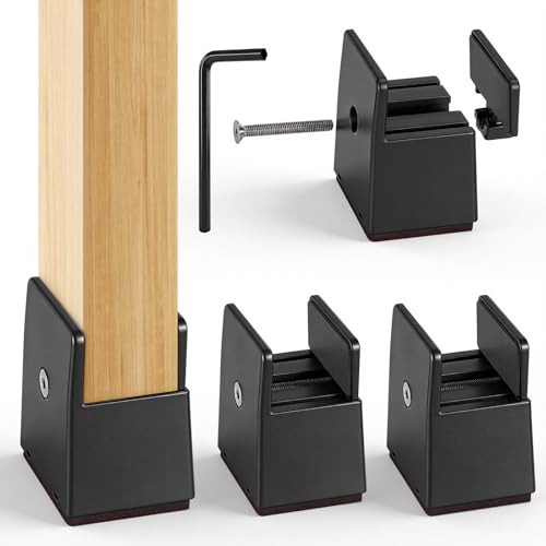 Hahorpa 4 Stück Möbelerhöhung 5 cm Breite Verstellbar 10-37 mm Tischerhöhung Füße Stabile Bett- & Sofauntersetzer bis 500 kg rutschfeste Möbelfüße für Bett Schreibtisch Regal Couchtisch