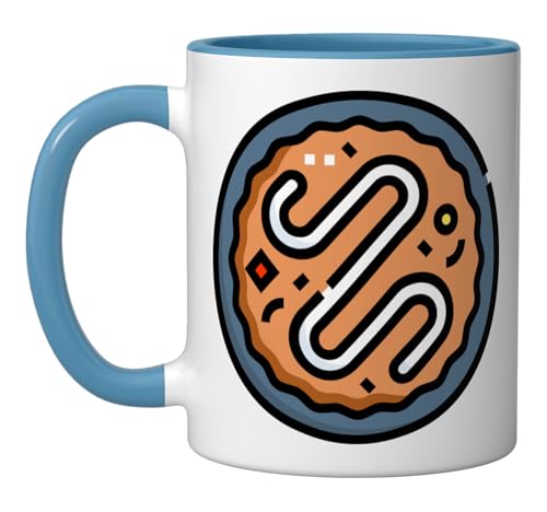 Okonomiyaki Japanese Pancake Pizza Japan Ceramic Mug, Blue/White