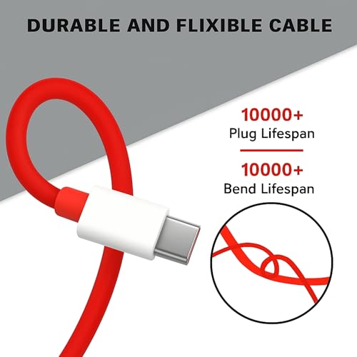 Image of 100W USB-A to Type-C Fast Charging Cable for OnePlus - Original 1M Warp Charge Red Wire with One Plus 13,13r,12,12r,11,11r,10,10r,10t,10pro,9,9rt,9r,9pro,8,8t,7t,7pro,Nord CE3 lite,CE2