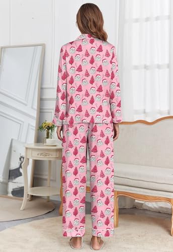 Image of Brosloth Women's Silk Satin Pajamas Pjs Sets Cute Lace Pattern Two Piece Loungewear Set Button Up Pajamas Sleepwear Black