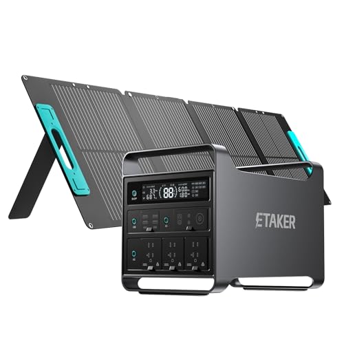 Portable Power Station M2000 with Foldable 200W Solar Panel, 2008Wh Capacity with 15 Ports, Fast Charging, Solar Generator Expandable for Home Backup, Emergency, Outdoor, RV Travel