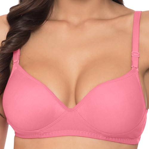 Image of Komli - Heavily Padded Push-Up Bra - Cotton Rich - Balconette - 3 /4th Coverage, Seamless, Wireless, Multiway Straps - T-Shirt Bra (Pack of 2)