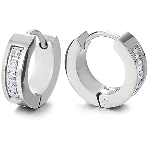Pendientes del Aro con Zirconio Cúbico para Hombres y Mujeres Cover