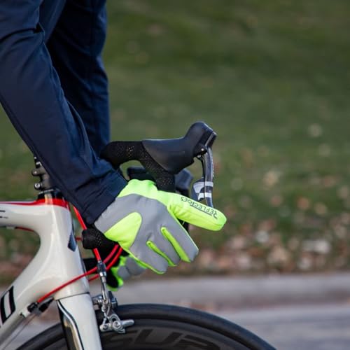 Fluorescent Reflective Winter Gloves - Cycling Running Walking - Waterproof M - Thumbnail 6