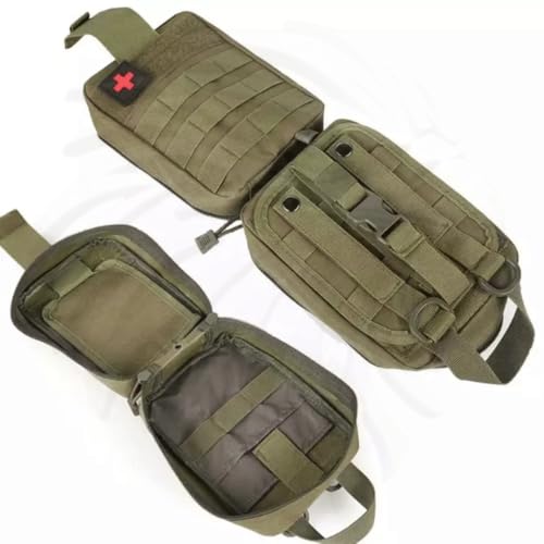Bolsa Tática Militar de Primeiros Socorros Emergência, IFAK, Bornal Pequeno, APH (Vermelho)