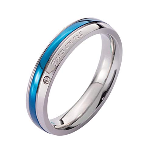Preisvergleich Produktbild stilvolle Mode Fingerring mit blauen Strass Hochzeitsfeier Ringe Glänzender eleganter Schmuck für Liebhaber Paare JohnJohnsen