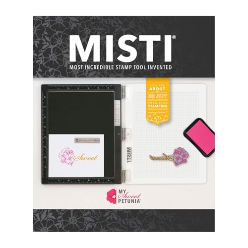 My Sweet Petunia Misti Stamp Positioning Tool Black Precision Stamping Platform for Cardmaking & Scrapbooking Includes Magnet Foam Pad & Grid Paper