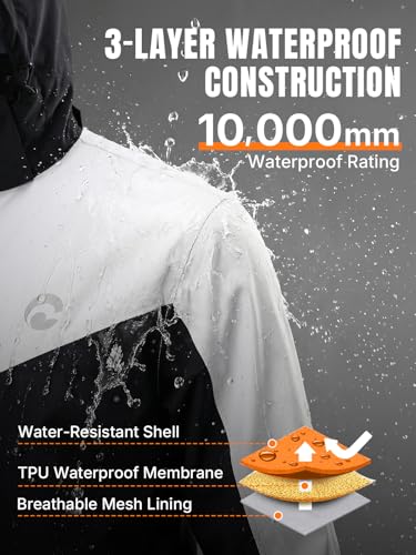 image for Oumurs Men's Motorcycle Rain Suit, Waterproof Jacket & Pants for Men &