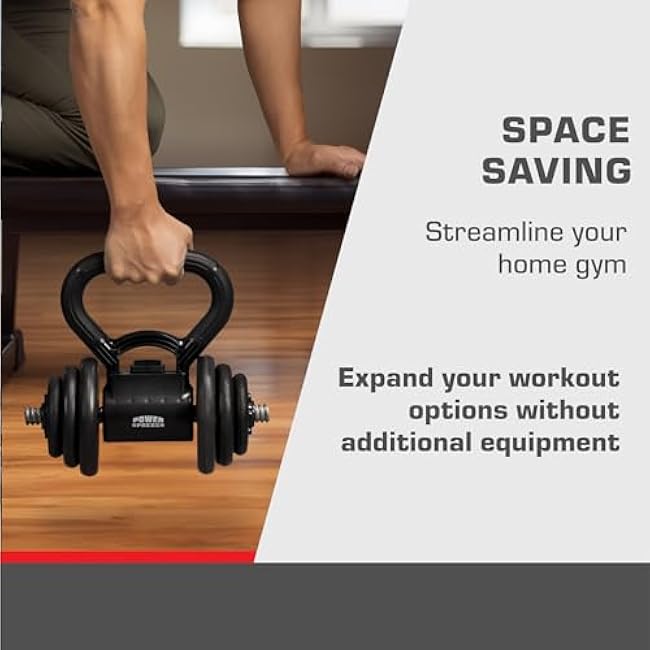 PowerPress Kettlebell Handle - Converter for Dumbbell to Kettle Bell - Grip Handle Attachment for Dumbbells - Kettlegrip Kettlebell Attachment Kettle Bell Adaptor