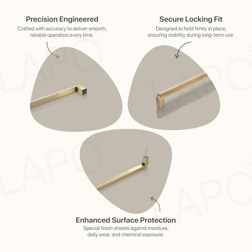 Image of LAPO 10 Inch Stainless Steel Handles for Home, Built for Cabinet and Storage Units, Firm Holding Pattern, Scratch Resistant Finish, Hole to Hole Size 22 cm, Quick Mounting (224mm, Antique, Pack of 3)