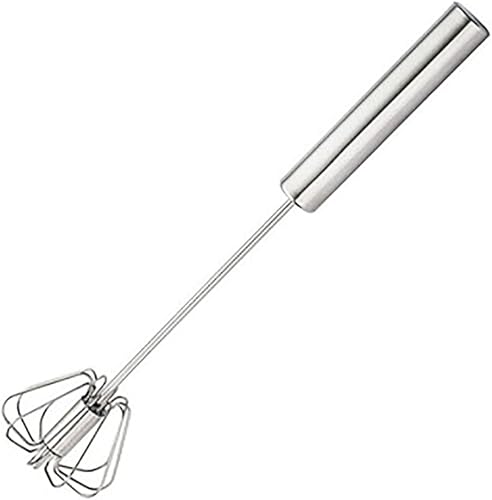 Stainless Steel Egg Whisk, Hand Push Rotary Whisk Blender, Versatile Milk Frother, Hand Push Mixer Stirrer for Blending, Whisking, Beating &