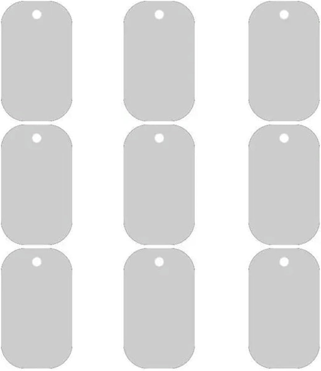 Lot de 100 médailles d'identification vierges en aluminium pour chien avec plaque signalétique en caoutchouc pour animal de compagnie, gravées sur mesure, pour chat et chien, anti-perte, pendentif, a