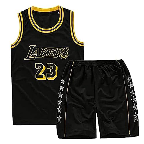 Qkdyky Maillot Basket Enfant 2 Pièces, Tenue Basket Enfant, Ensemble Basketball Garçon Respirant, Maillot de Enfants à Séchage Rapide + Short, Tenue...